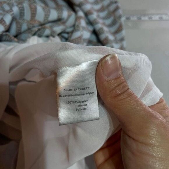 CKS Women's‎ Giraffe Print Cap Sleeve Elastic Waist Mini Dress Blue Black Small - Picture 11 of 14